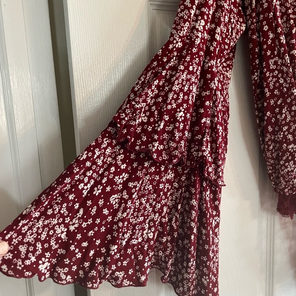 Burgundy and white boho body suit - Picture 2 of 4